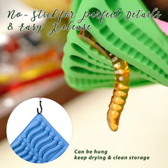 Dishwasher-safe edible silicone molds with hanging hole for drying and easy storage in the kitchen