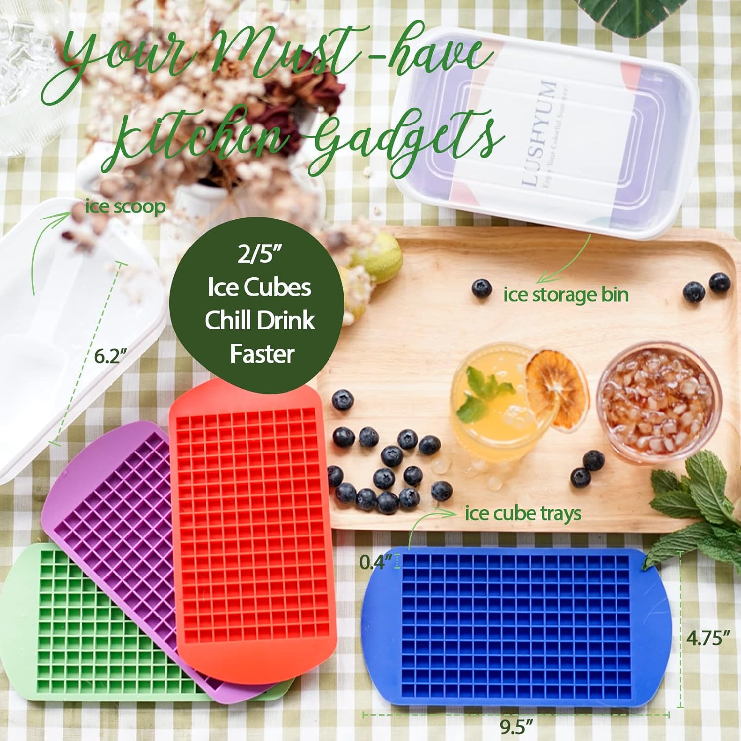 Dishwasher-safe silicone mini ice cube trays for easy cleaning and long-lasting use in kitchen appliances