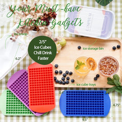 Dishwasher-safe silicone mini ice cube trays for easy cleaning and long-lasting use in kitchen appliances