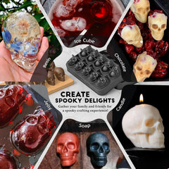 Skull ice mold set as spooky Halloween gift for kids and adults who love horror-themed crafts