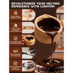 High-quality food-grade silicone chocolate melting pot, non-stick and safe for candy melts and chocolate