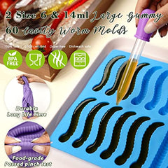 Durable droppers included with gummy molds for kids, making it easy and safe to fill liquid candy mixtures
